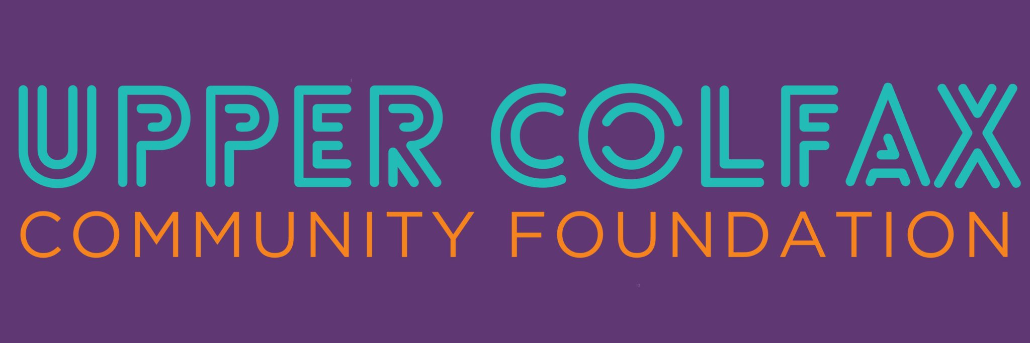 Upper Colfax Community Foundation logo with purple background